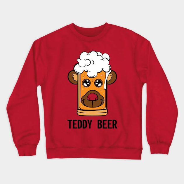 Teddy Beer Crewneck Sweatshirt by skadrums71